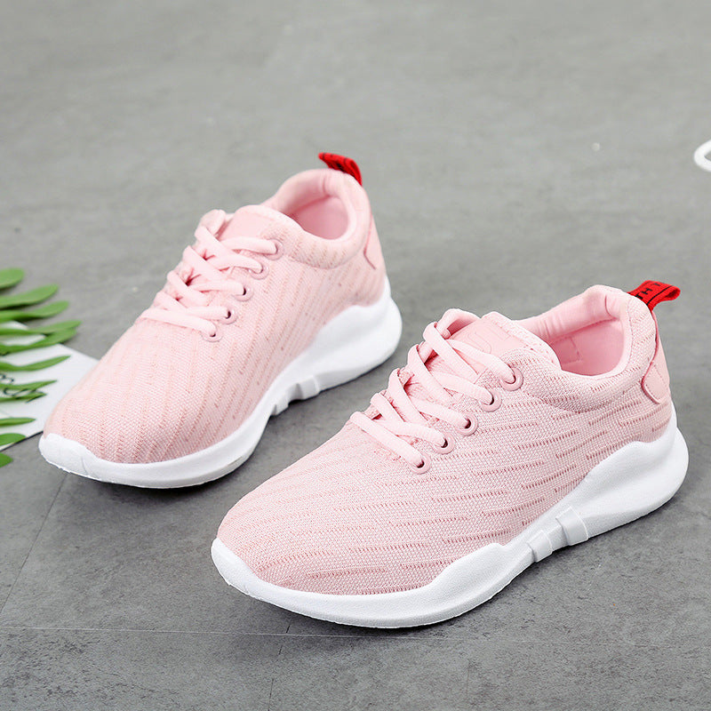 Zapatillas de deporte de punto transpirables de estilo coreano para mujer