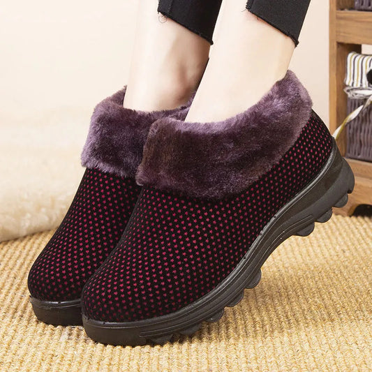 Women's Cotton Shoes Winter Fleece-lined Non-slip Thickening Thermal