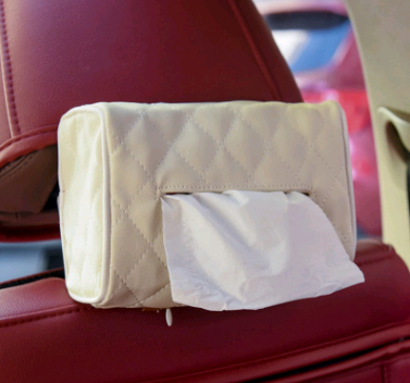 Silla con visera montada en la parte trasera del coche, caja de pañuelos interior, suministros creativos para el coche, juego de toallas de papel, bandeja bonita