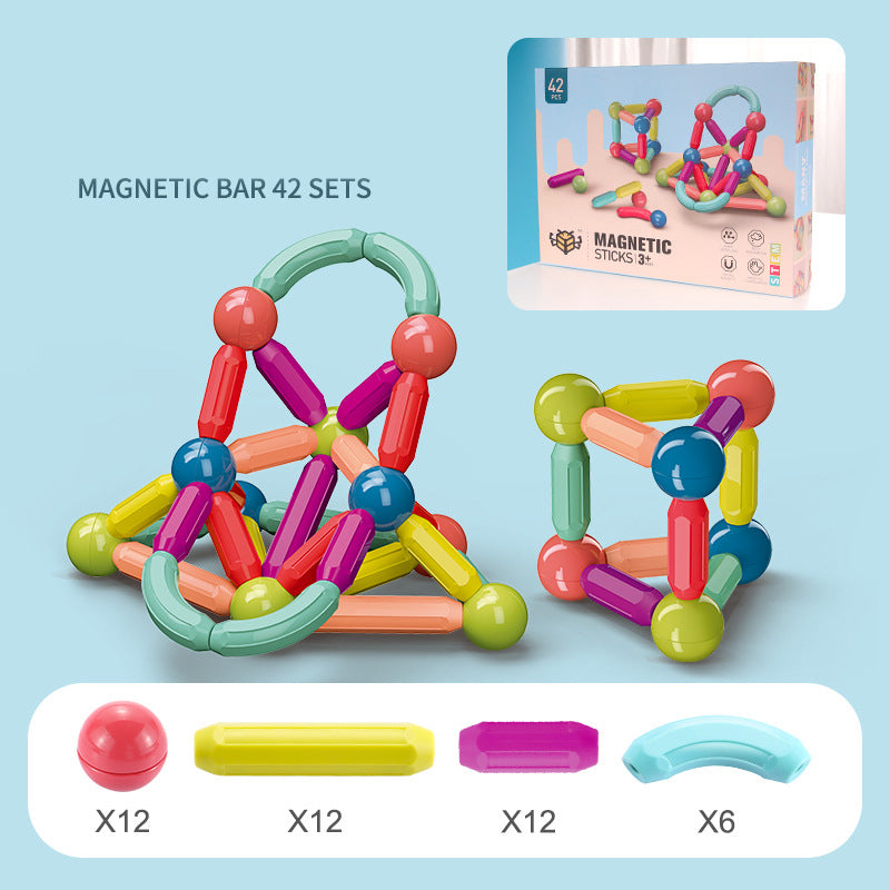 婴儿玩具磁力棒积木游戏磁铁儿童套装儿童磁铁儿童磁性玩具积木