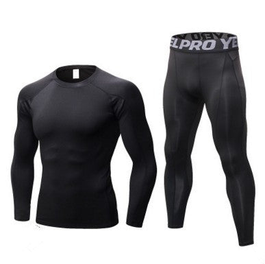 Traje de entrenamiento de compresión para correr para hombre, mallas, camisa de manga larga, pantalones, mallas, traje deportivo, ropa deportiva para Fitness