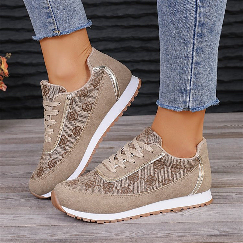 Zapatillas con cordones con estampado de flores, moda informal, ligeras, transpirables, para caminar, correr, zapatos deportivos, pisos para mujer