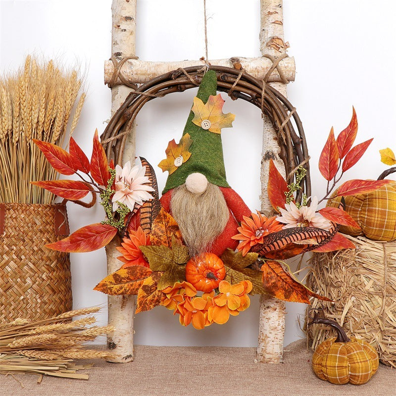 Thanksgiving Nordic Harvest Festival Faceless Elderly Doll Decoration Garland