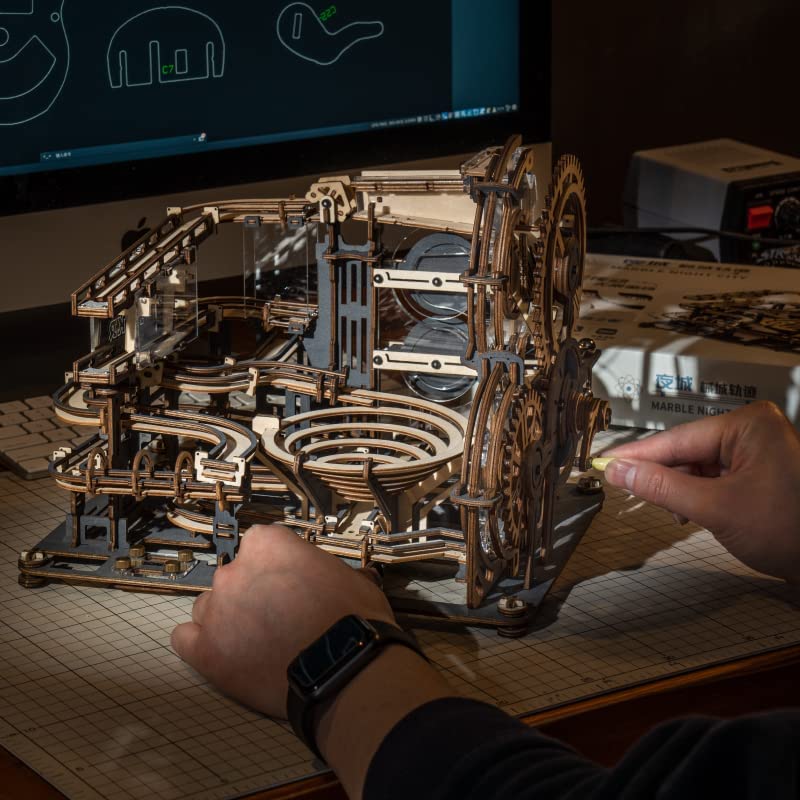 Robotime ROKR 大理石夜城 3D 木制益智游戏拼装水车模型玩具儿童儿童生日礼物