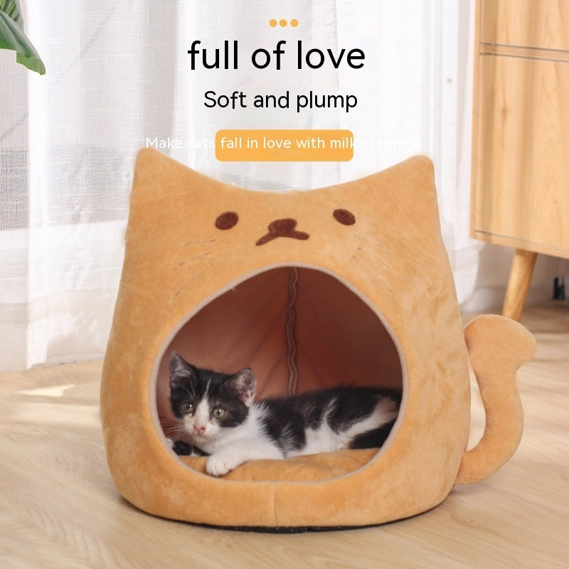 Cat Nest Winter Warm Closed Thickened Autumn And Winter Cold-proof