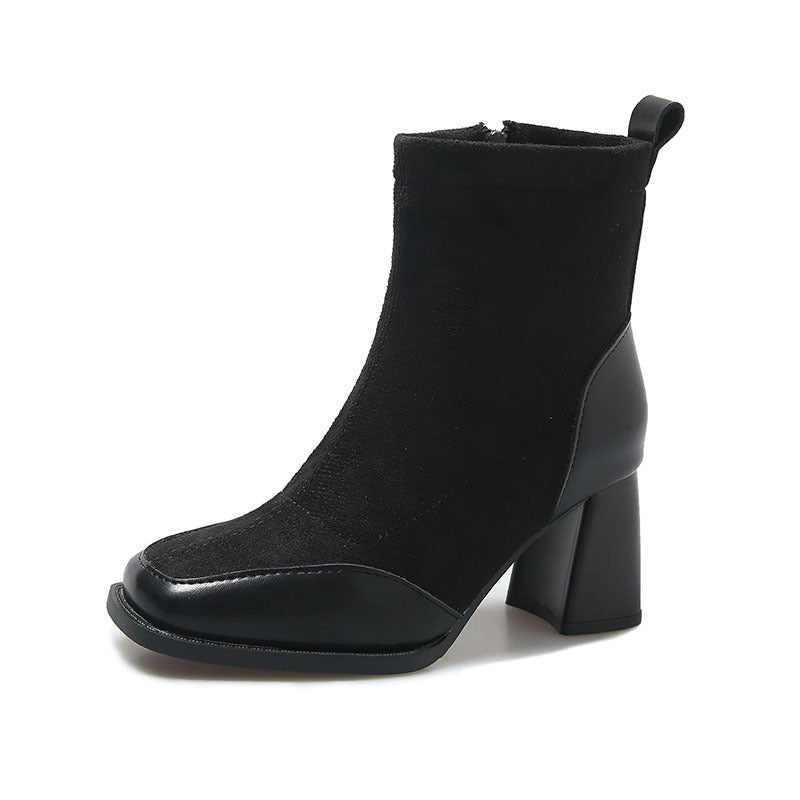 Fat Feet British Style Chunky Heel Booties