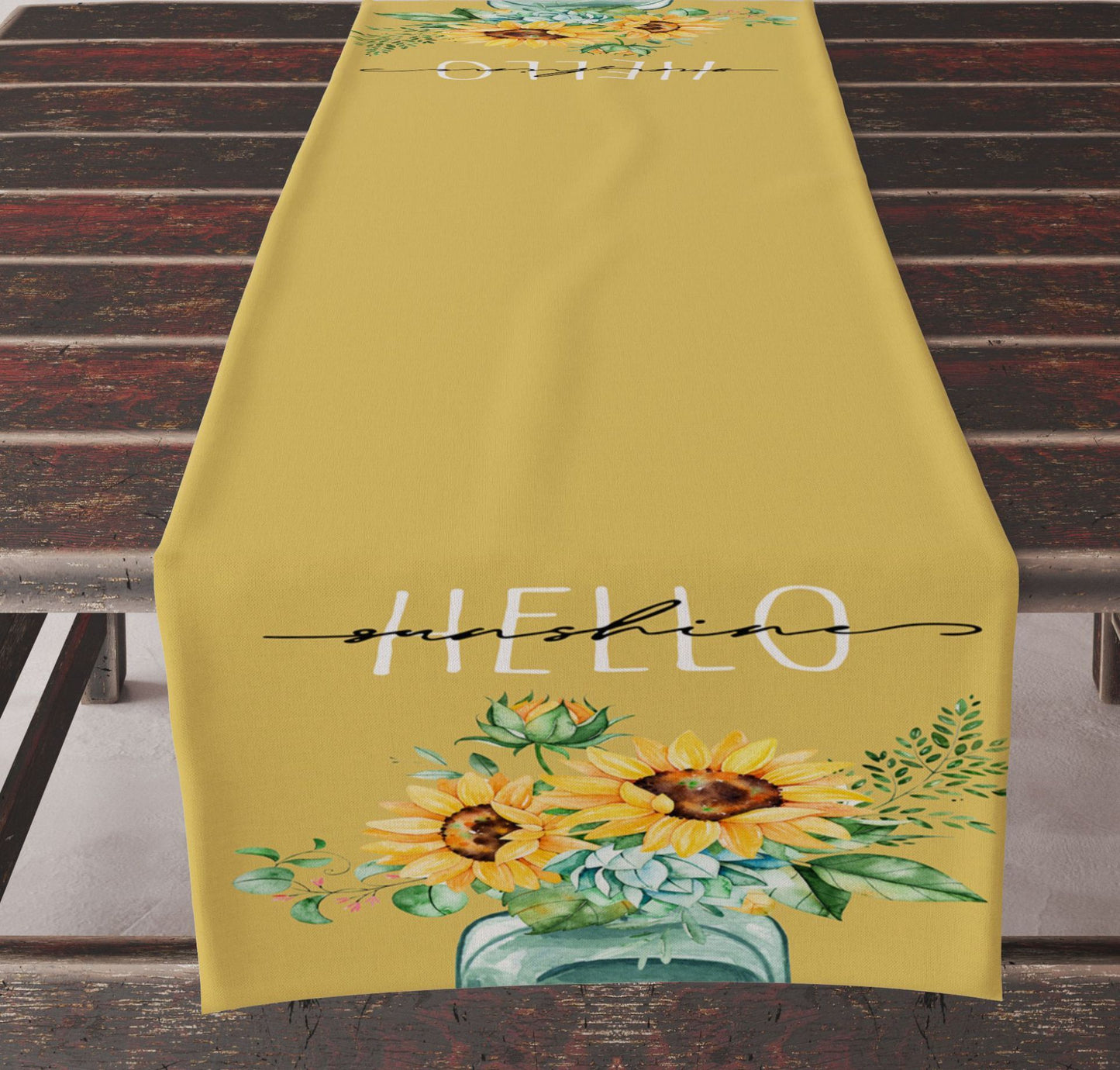 Spring And Summer Sunflower Printing Table Runner Summer Lemon Flower