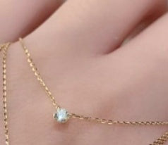 Japanese Jewelry Classic Small Diamond Single Diamond Necklace Clavicle