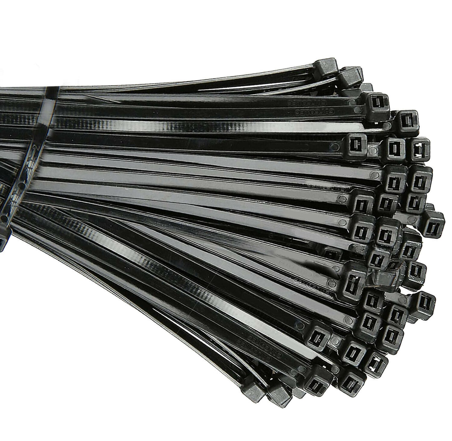 100 bridas para cables, bridas para cables de 12 pulgadas de largo, envoltura de cordón de nailon súper fuerte, color negro