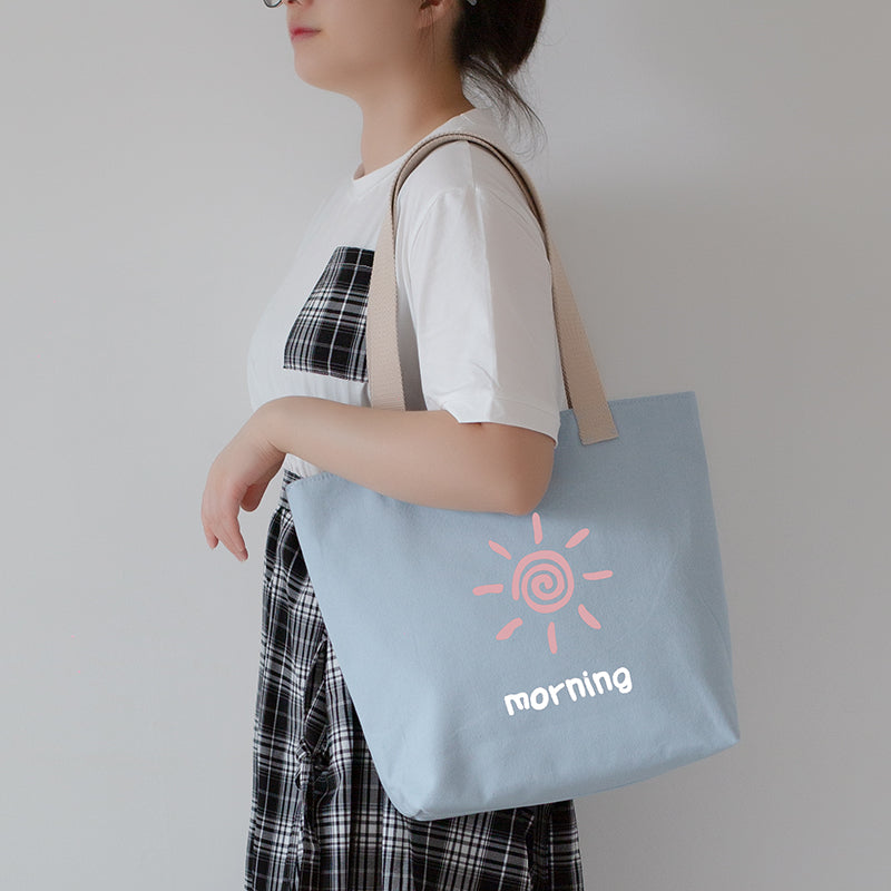 Bolso tote momia de un solo hombro, portátil, artístico, de lona para mujer