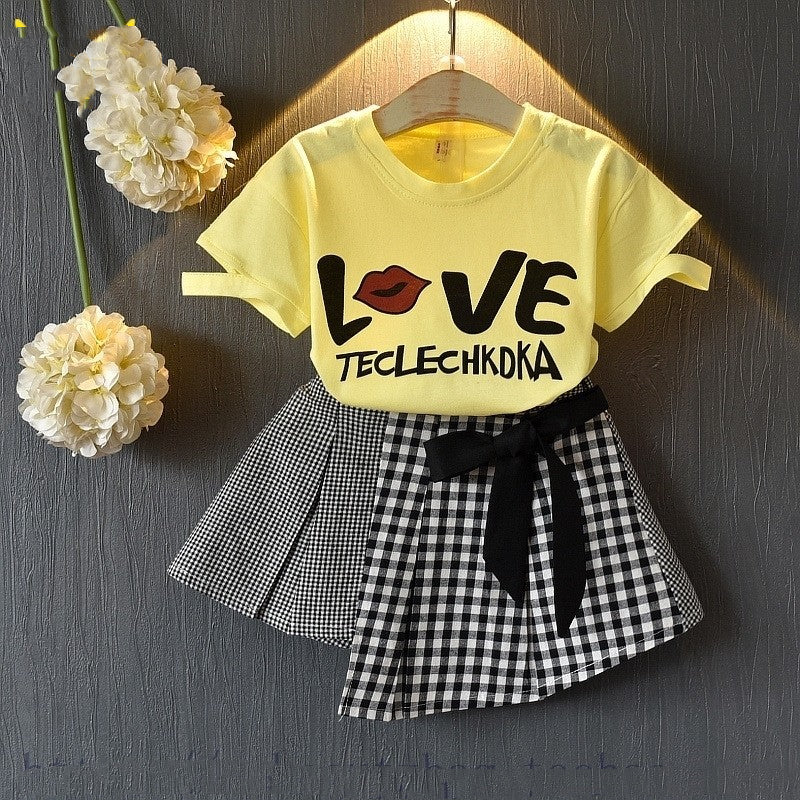 Conjuntos de ropa para bebés y niñas, camisetas y faldas de verano