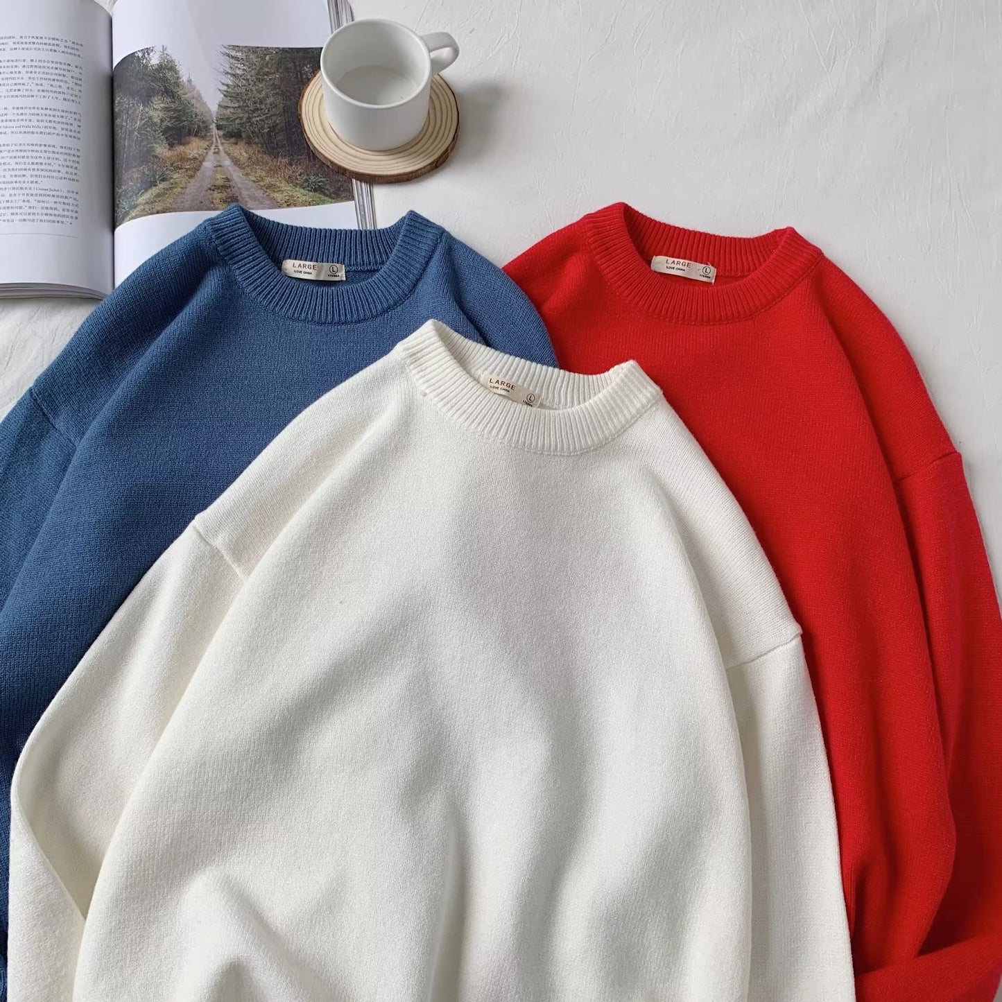 Round Neck All-matching Men's Loose Casual Sweater