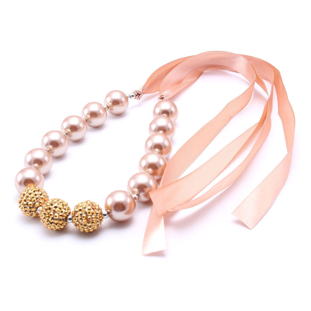 Bandage Golden Pearl Children's Necklace Europe And America