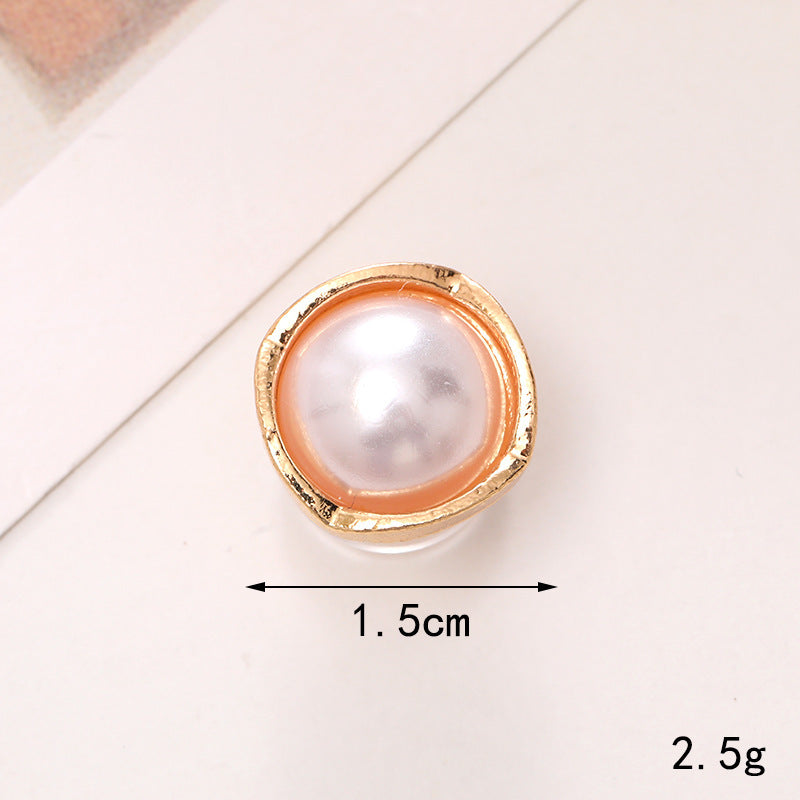 Jeans Button Hole Shoes Diy Accessories Bright Crystal Classic Style Ornament Accessories Upper Pearl Flower