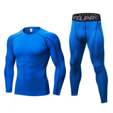 Traje de entrenamiento de compresión para correr para hombre, mallas, camisa de manga larga, pantalones, mallas, traje deportivo, ropa deportiva para Fitness