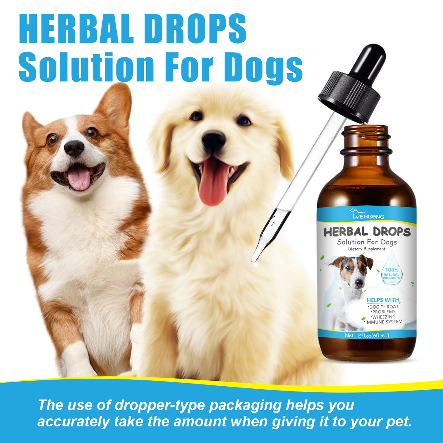 Pet Cough Herbal Drops Relieve Pet Physical Discomfort Cough Runny Nose