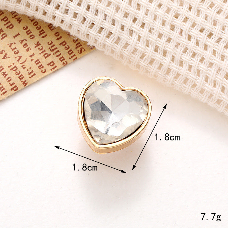 Jeans Button Hole Shoes Diy Accessories Bright Crystal Classic Style Ornament Accessories Upper Pearl Flower