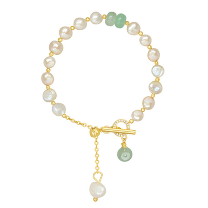 Freshwater Pearl Emerald Bracelet