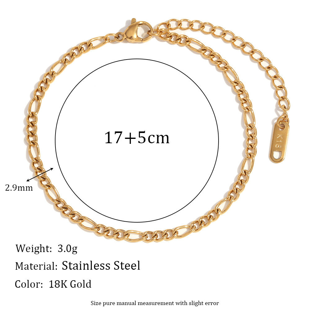 18K Gold Classic Bead Necklace Bracelet For Women