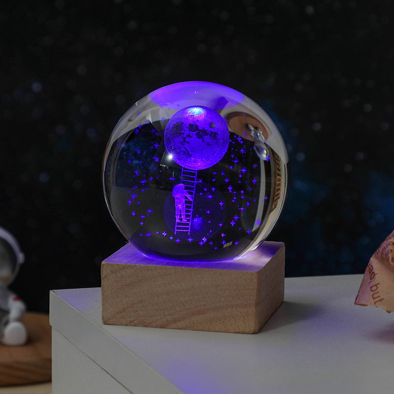 Luminous Crystal Ball Small Night Light Cure Computer Desktop Ornaments