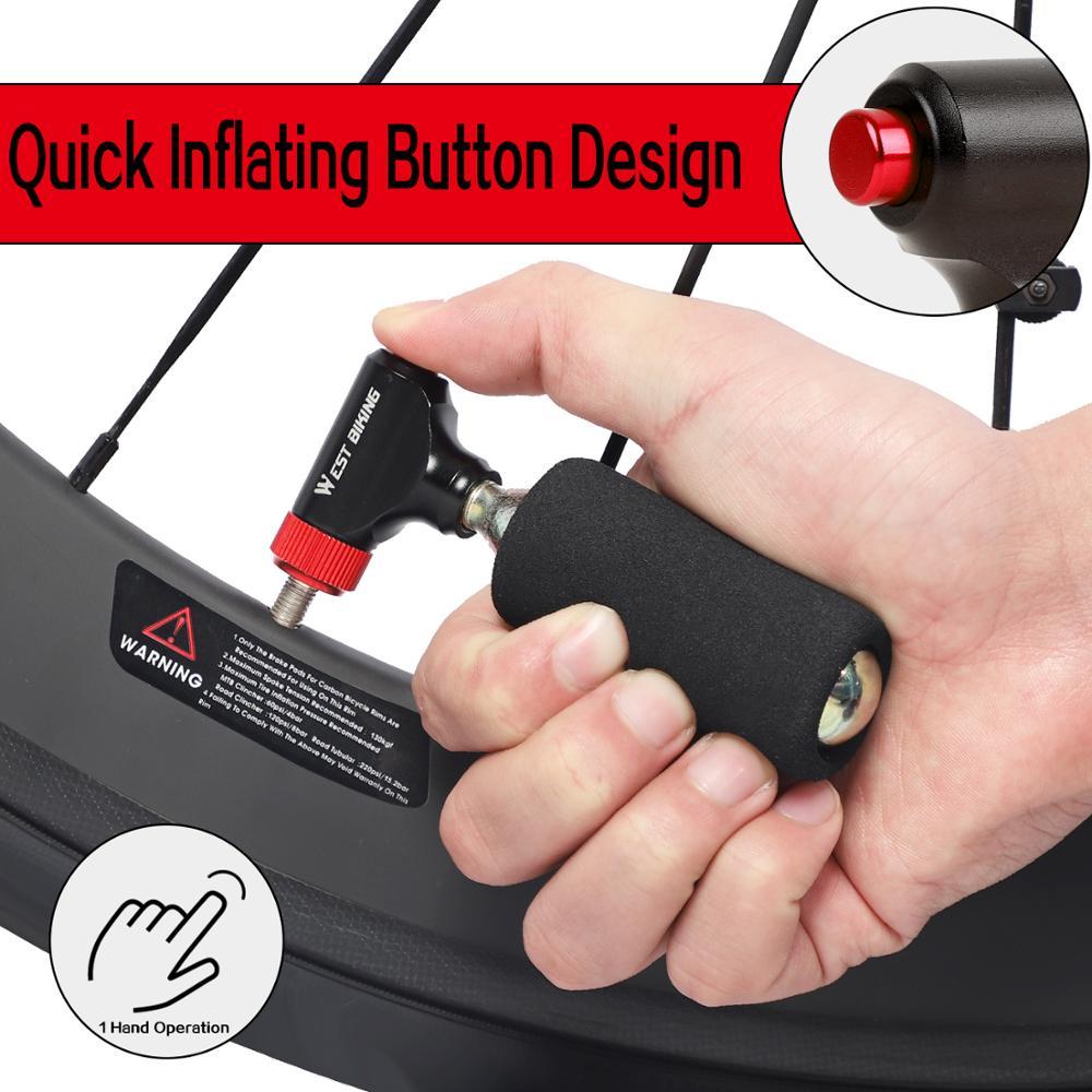 CO2 button inflatable bicycle pump