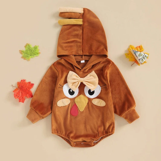 Romper Thanksgiving Chicken Shape Cute Style Men And Women Baby Jumpsuits