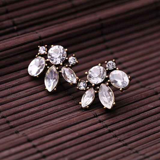 Jewelry Vintage Diamond Alloy Stud Earrings