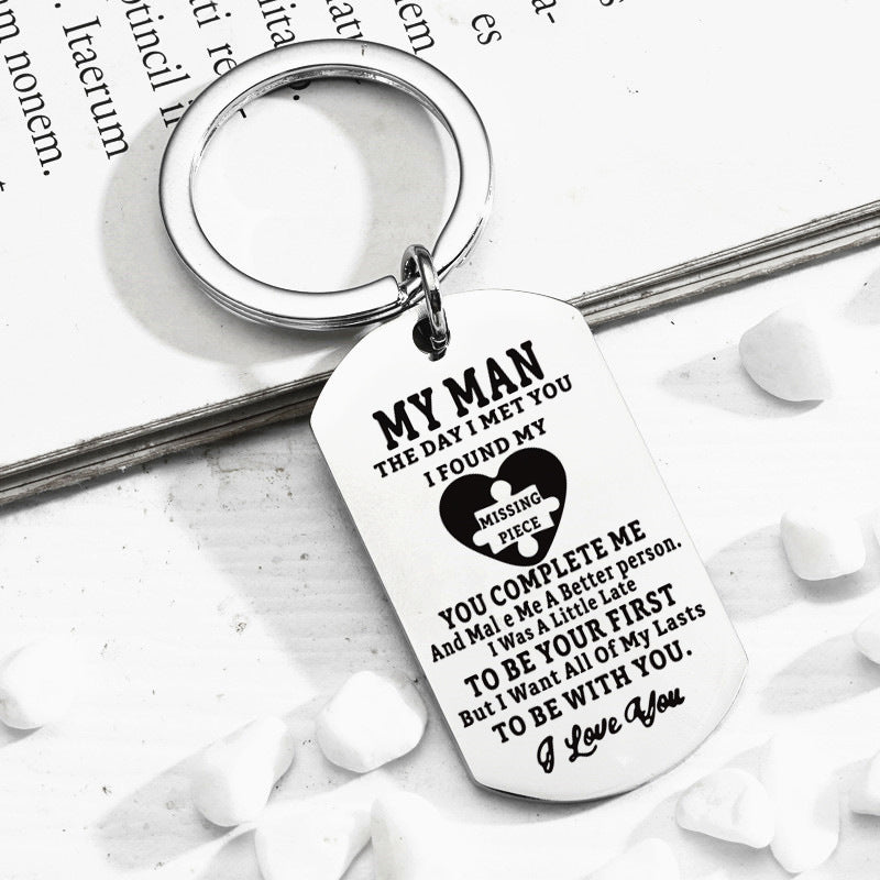 Stainless Steel Key Ring Valentine's Day Anniversary Birthday Wedding Thanksgiving Gift