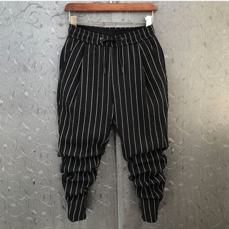 Men's Casual Pants Striped Stretch Slim Fit