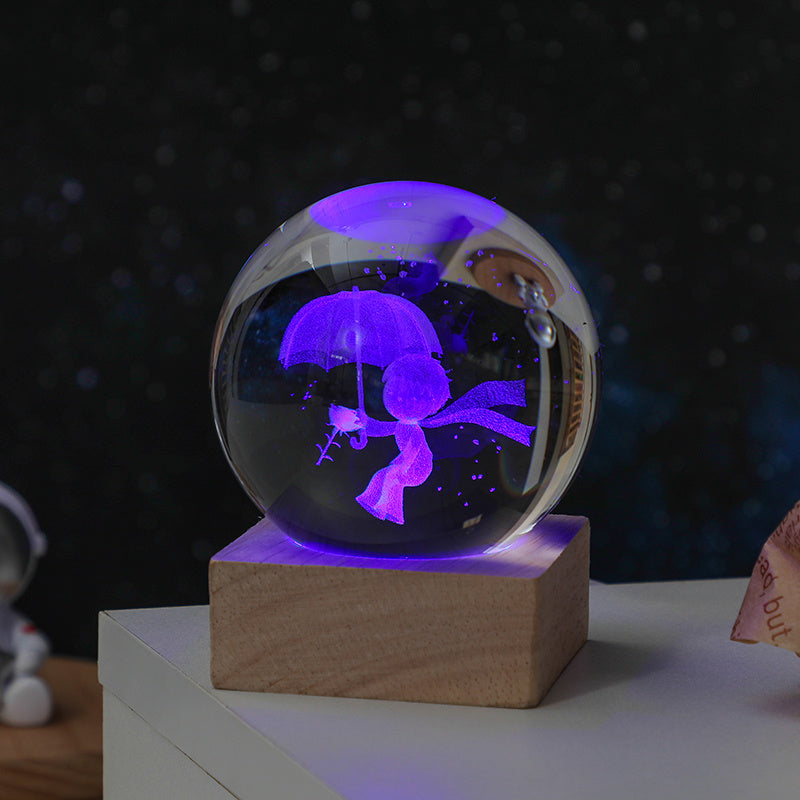 Luminous Crystal Ball Small Night Light Cure Computer Desktop Ornaments