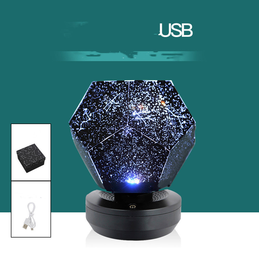 Proyector LED de cielo estrellado, luces nocturnas, proyección 3D, lámpara nocturna con carga USB, planetario para el hogar, decoración para dormitorio de niños, iluminación para habitación