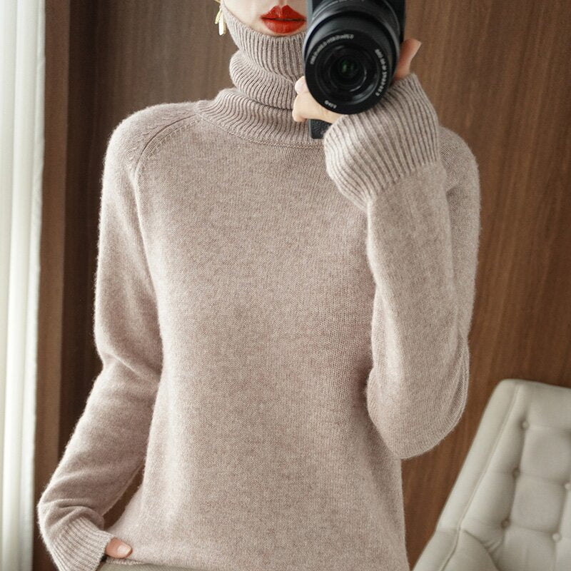 Women's Long-sleeved Bottoming Shirt Slim Slimming High Collar Sweater