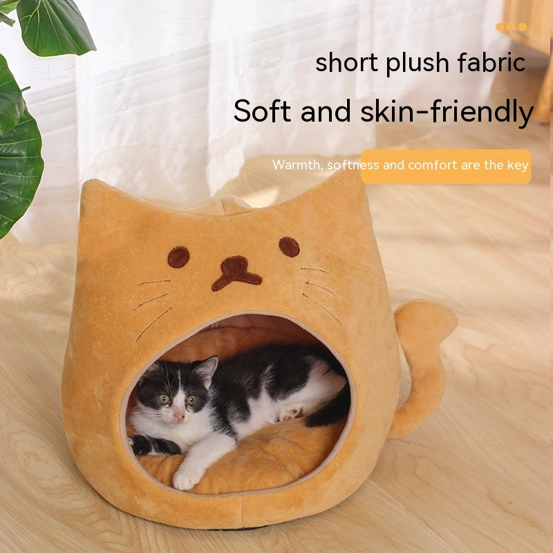 Cat Nest Winter Warm Closed Thickened Autumn And Winter Cold-proof