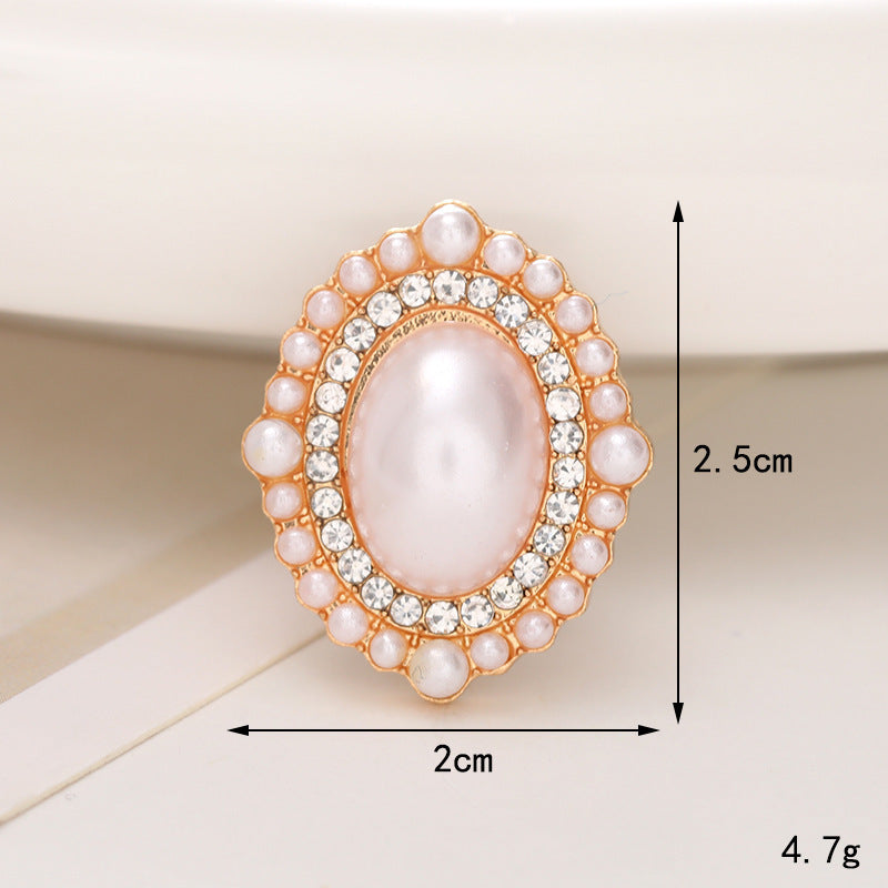 Jeans Button Hole Shoes Diy Accessories Bright Crystal Classic Style Ornament Accessories Upper Pearl Flower