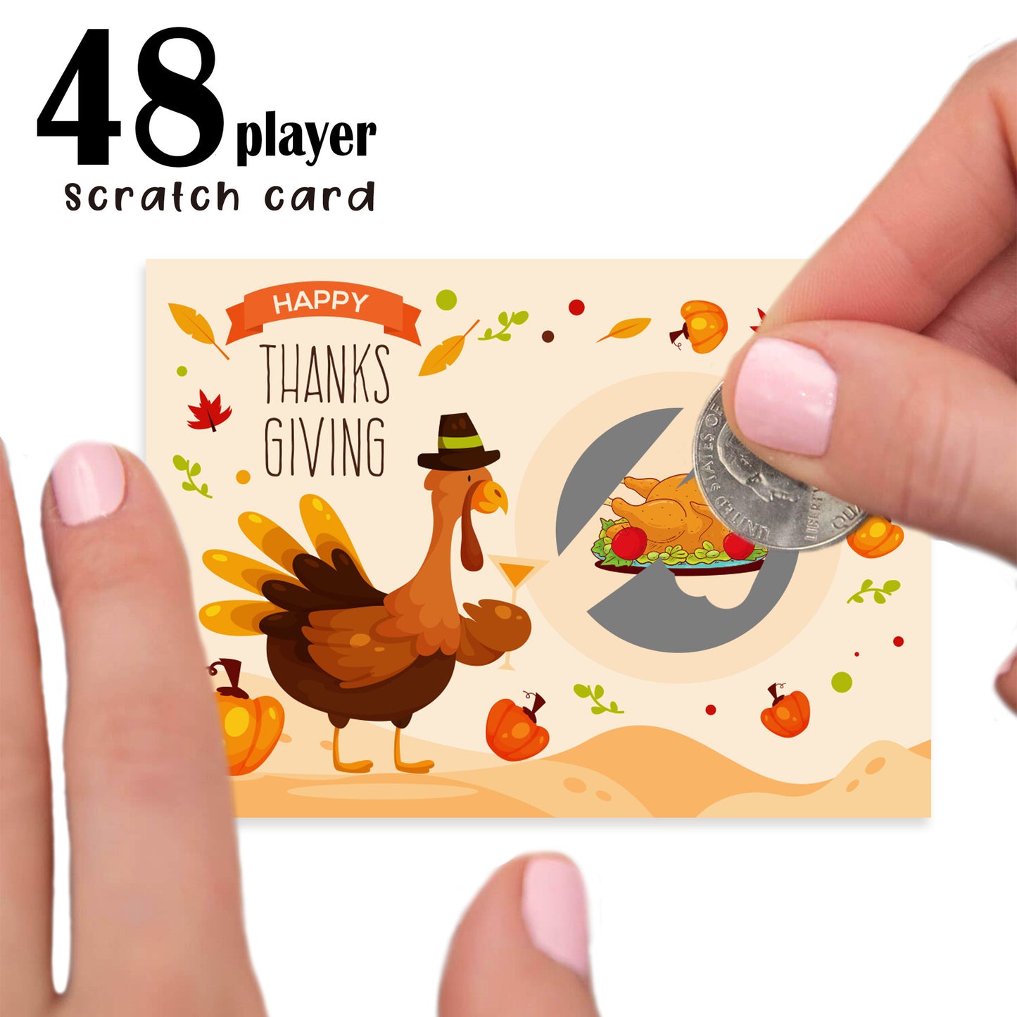 Thanksgiving Day Scratch Game Card Family Party