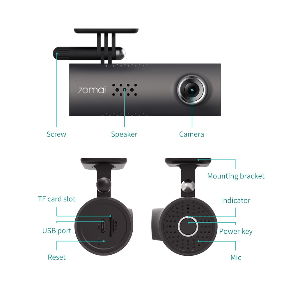 汽车行车记录仪智能 WiFi DVR 130 度无线摄像头 1080P 全高清夜间版 G 传感器行车记录仪