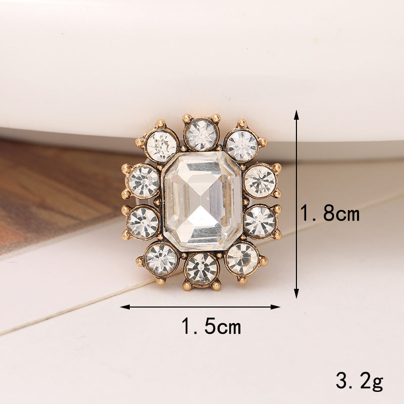 Jeans Button Hole Shoes Diy Accessories Bright Crystal Classic Style Ornament Accessories Upper Pearl Flower