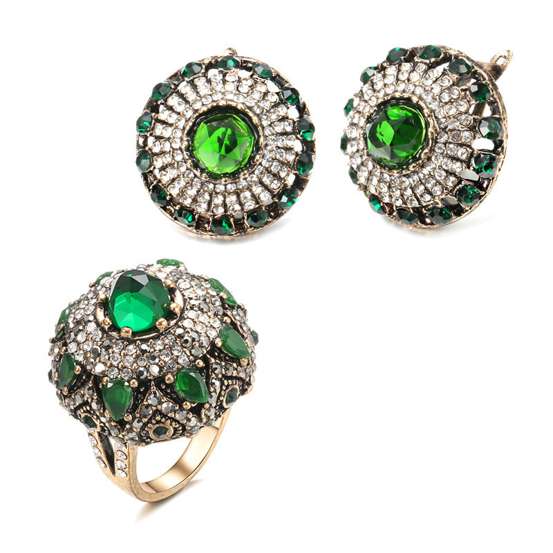 Bohemian Retro Ethnic Emerald Ring