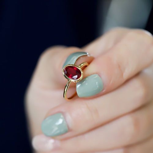 S925 Silver Imitation Ruby Fashion Ring