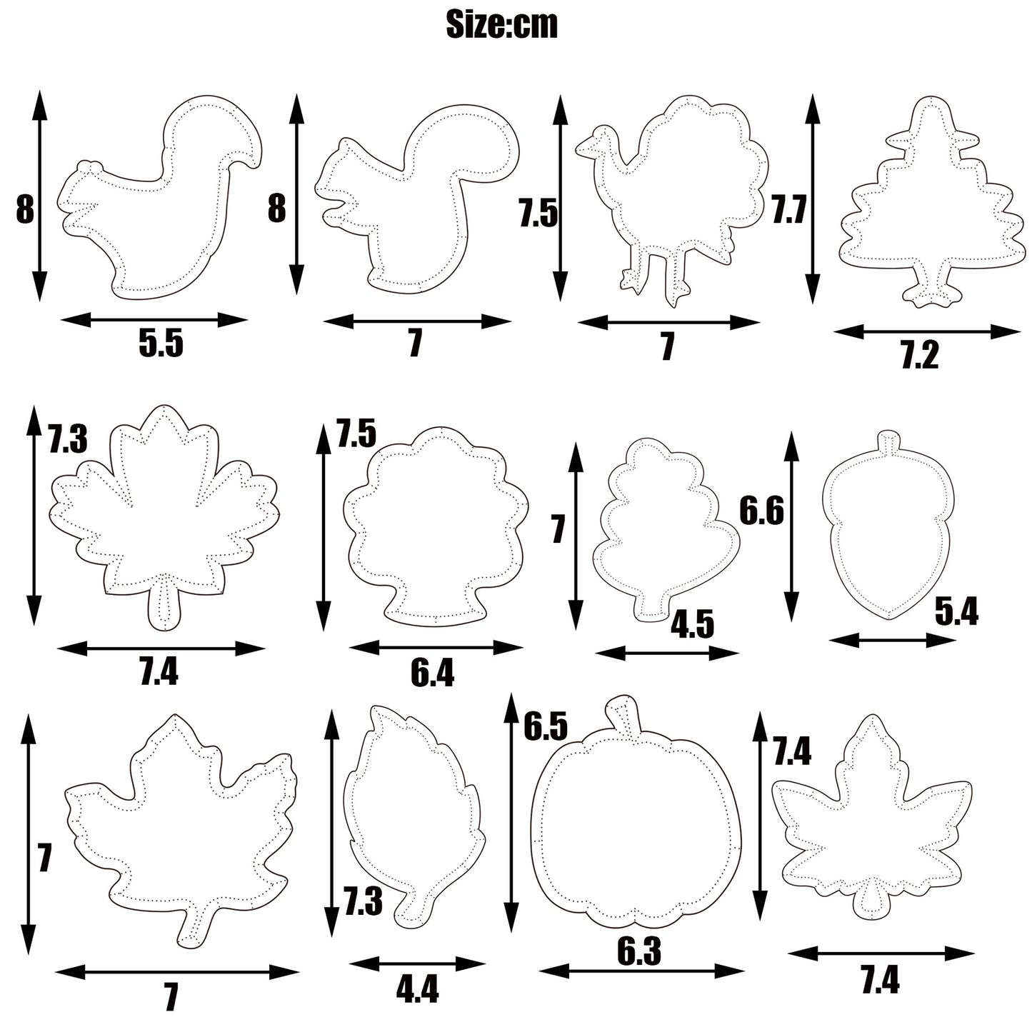 Thanksgiving Turkey Day Cookie Cutter Set Maple Leaf Pumpkin Squirrel Cookies Biscoito Mold Cake Decorating Fondant Cutter