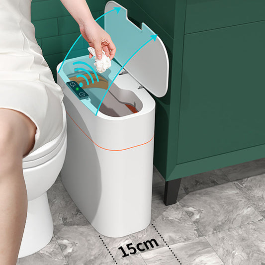 Bote De Basura Inteligente Con Tapa Para Dormitorio Y Sala De Estar Caja De Almacenamiento De Cocina Bote De Basura Caja De Auto Pequeña De Inducción Cubo De Basura Inteligente Automático Contenedor De Basura Inteligente