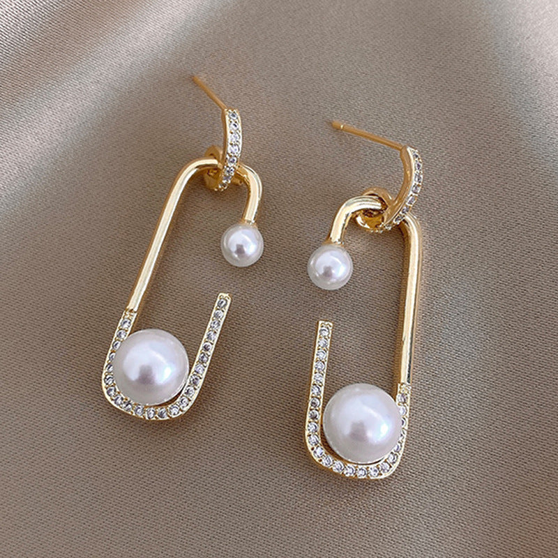 Zircon Earrings And Rings Personalized Pearls