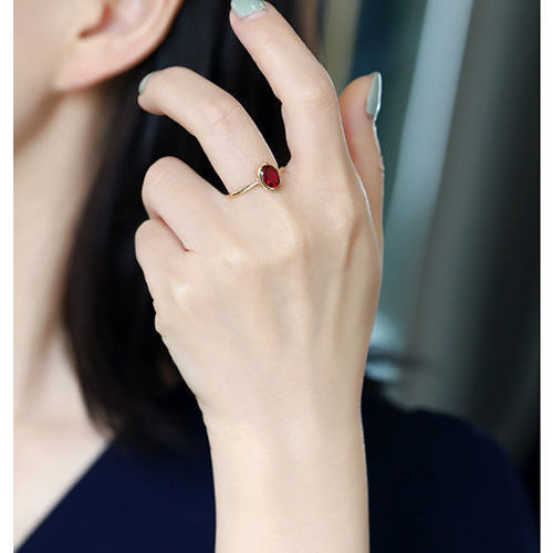 S925 Silver Imitation Ruby Fashion Ring