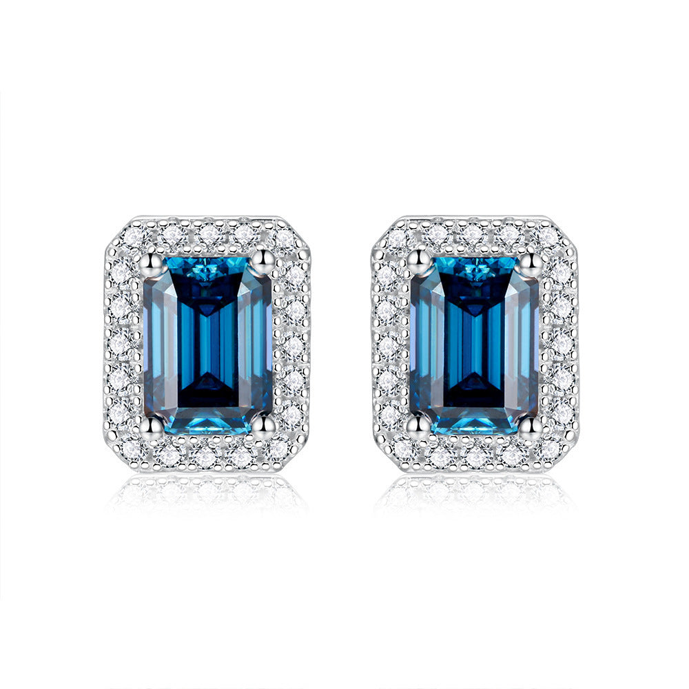 Women's Moissanite Emerald Cut Earrings