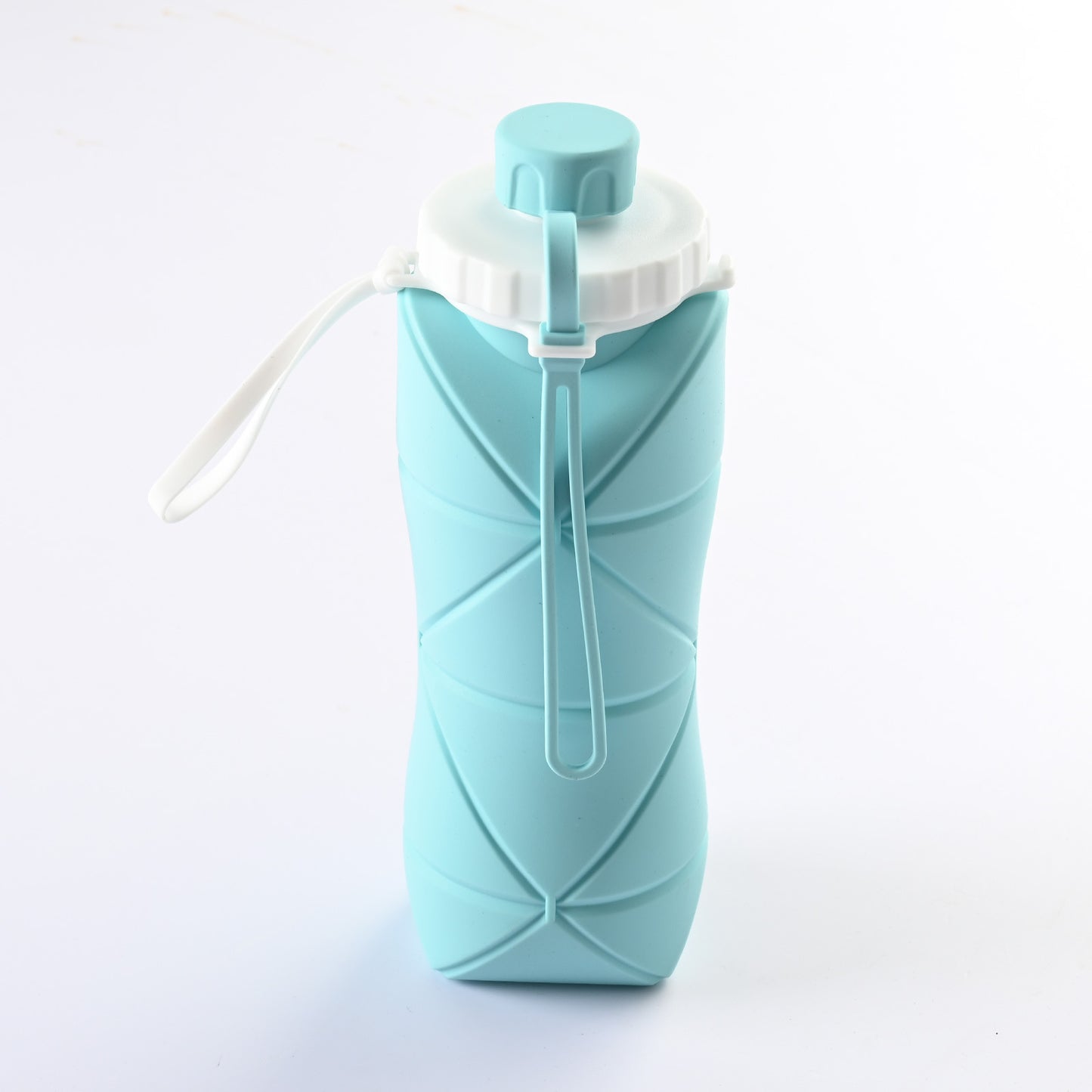 Botella de agua plegable de silicona de 600ml, botella de agua deportiva para viajes al aire libre, taza de agua portátil para correr, montar, acampar, senderismo, hervidor