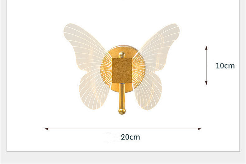 蝴蝶壁灯轻奢床头温馨装饰