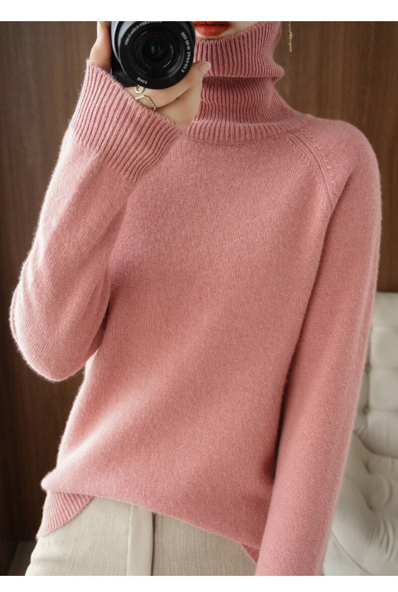 Women's Long-sleeved Bottoming Shirt Slim Slimming High Collar Sweater