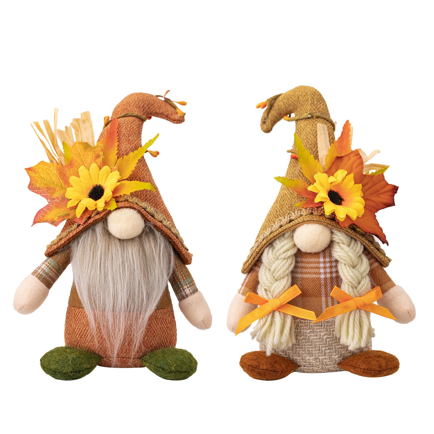 Thanksgiving Decorations Standing Faceless Doll Ornaments Harvest Season Maple Leaf Sunflower Curved Hat Rudolf