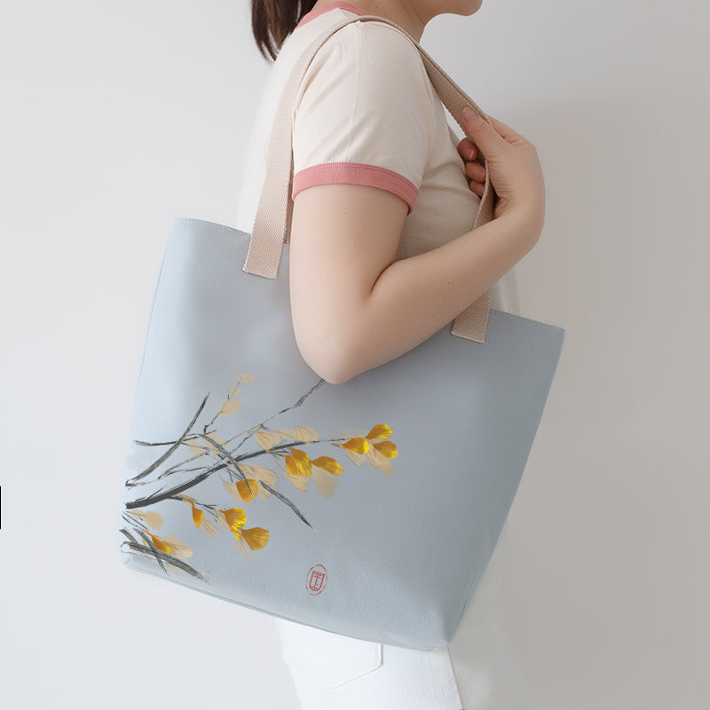 Bolso tote momia de un solo hombro, portátil, artístico, de lona para mujer