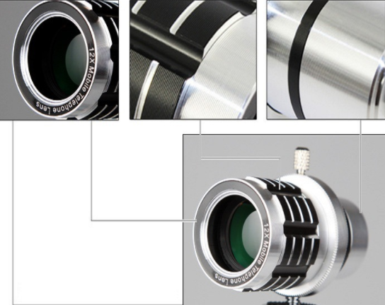 12X移动望远镜通用12倍长焦相机镜头带三脚行程通用万能万能